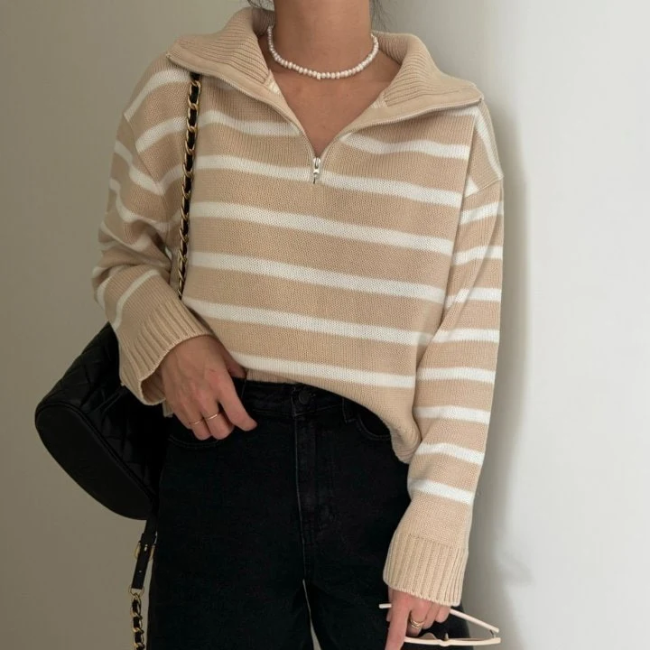 Ripple - Korean Women Fashion - #womensfashion - Mill Zipper Knit Sweater - 4