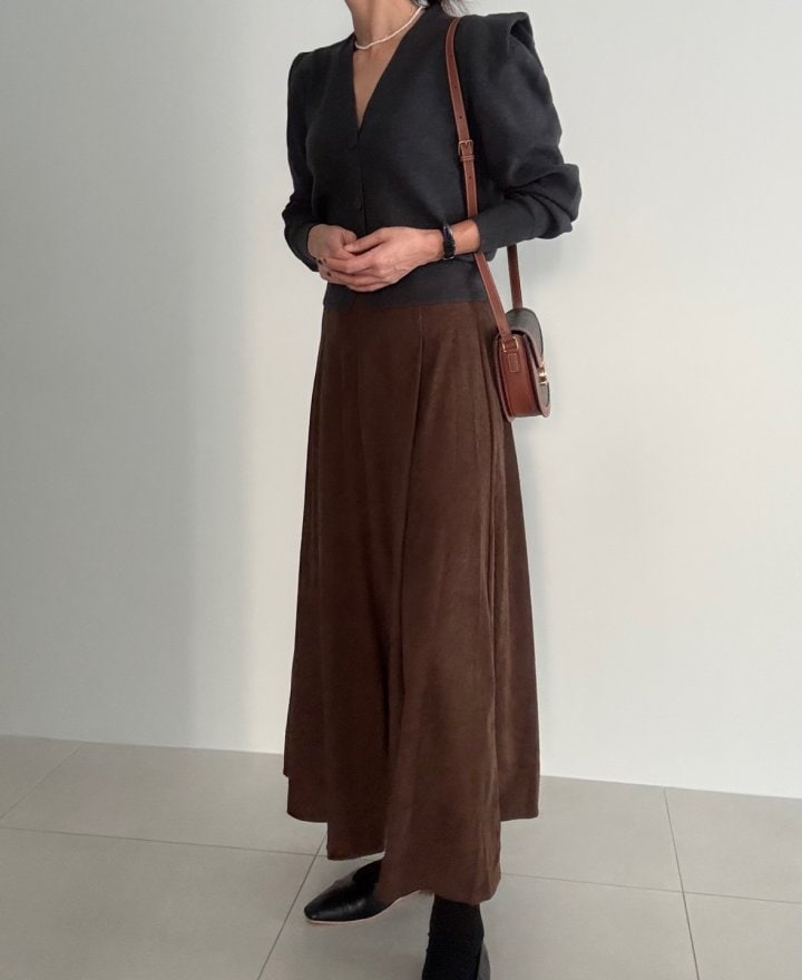 Ripple - Korean Women Fashion - #womensfashion - Corduroy Flare Skirt - 3