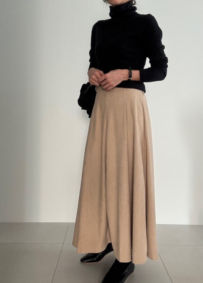 Ripple - Korean Women Fashion - #womensfashion - Corduroy Flare Skirt - 5