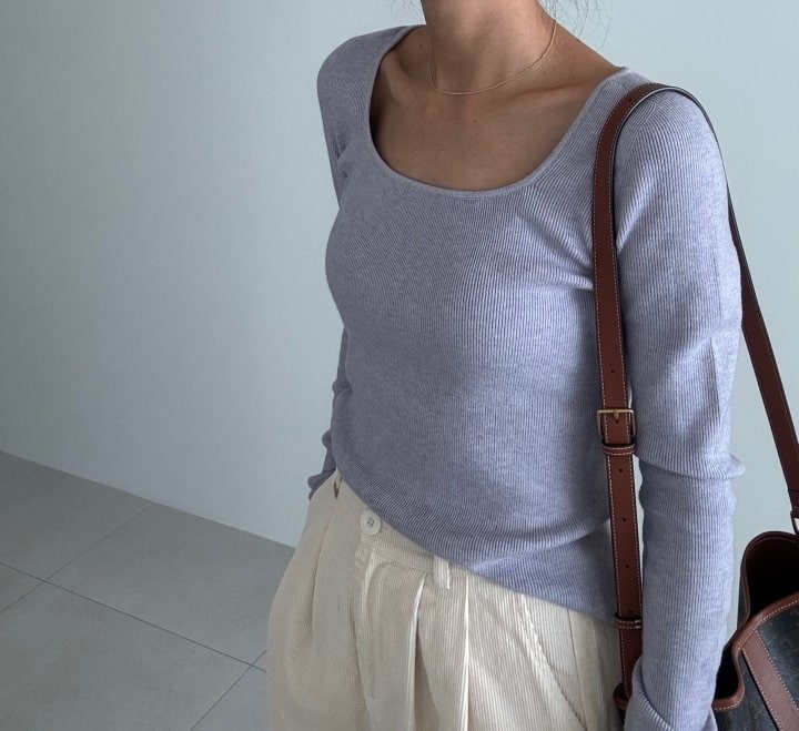 Ripple - Korean Women Fashion - #womensfashion - Square Wholegarment Knit Top - 2