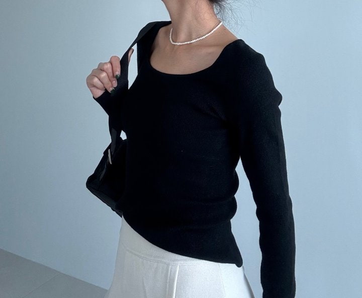 Ripple - Korean Women Fashion - #momslook - Square Wholegarment Knit Top - 4