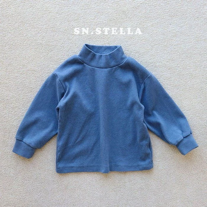 SN - Korean Children Fashion - #stylishchildhood - Peach Half Turtleneck Tee - 4