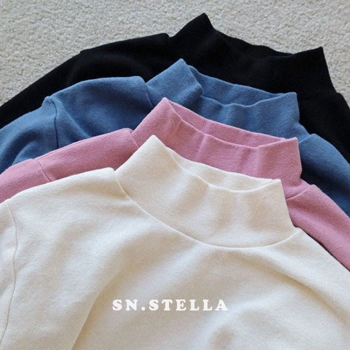 SN - Korean Children Fashion - #kidzfashiontrend - Peach Half Turtleneck Tee - 11