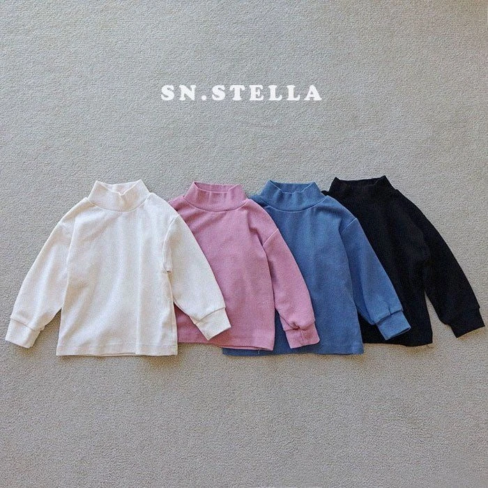 SN - Korean Children Fashion - #todddlerfashion - Peach Half Turtleneck Tee