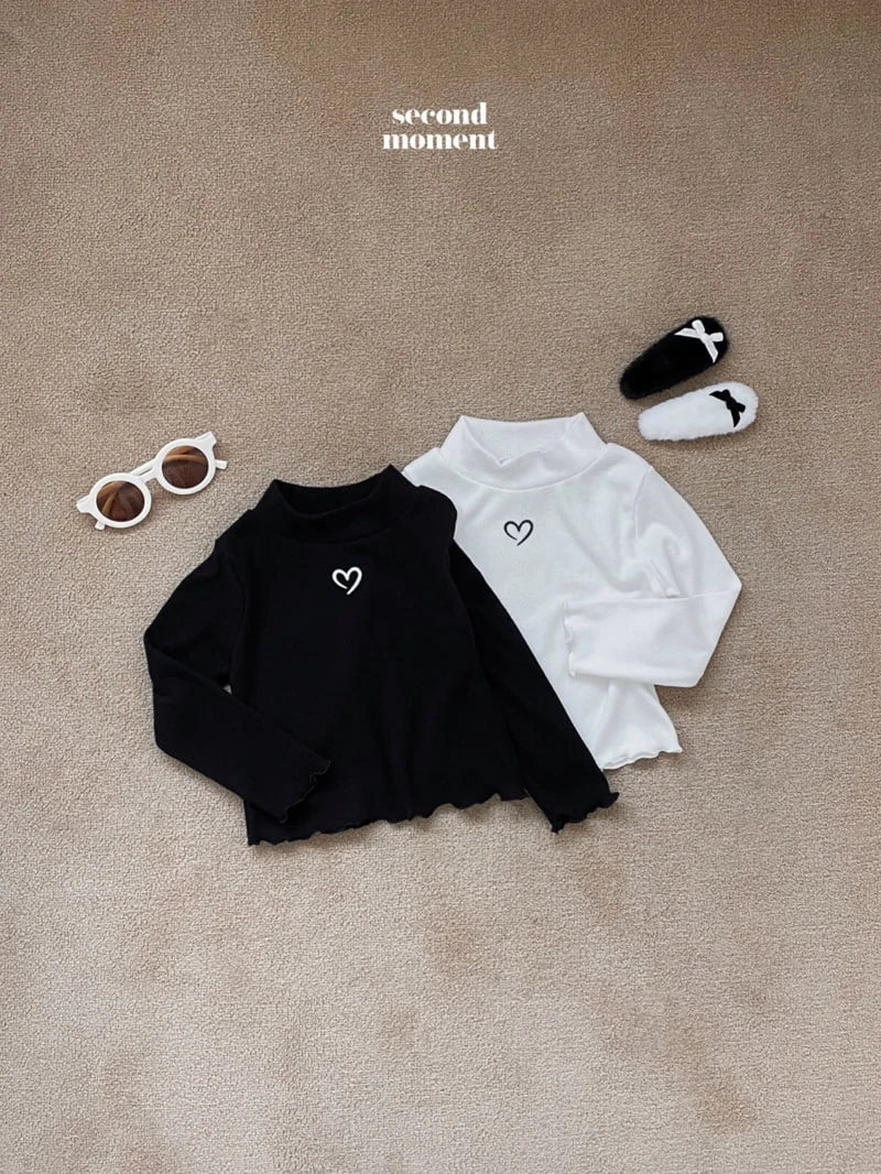 Second Moment - Korean Children Fashion - #Kfashion4kids - Heart Turtleneck Tee