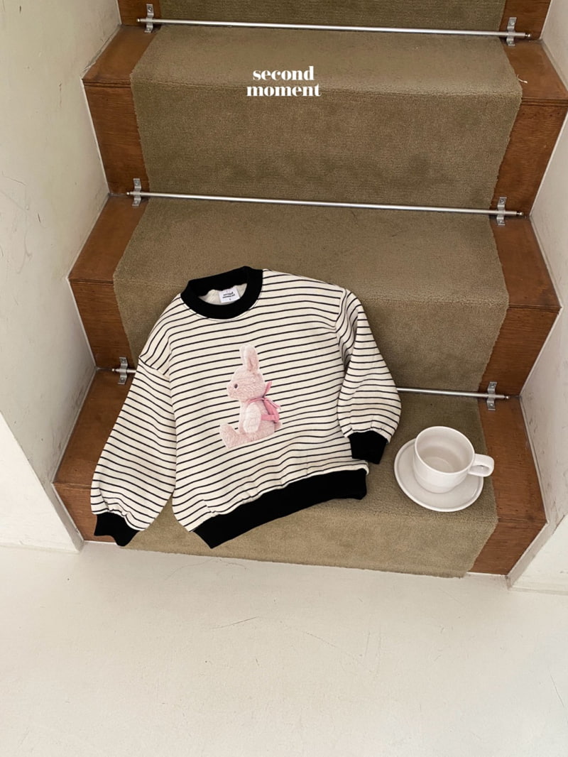 Second Moment - Korean Children Fashion - #Kfashion4kids - Striped Rabbit Sweatshirt - 3