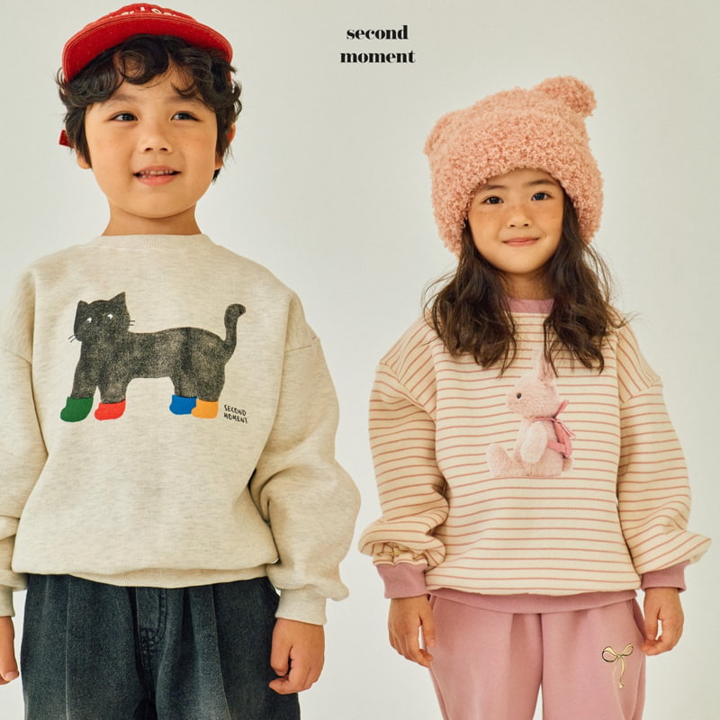 Second Moment - Korean Children Fashion - #childofig - Striped Rabbit Sweatshirt - 11