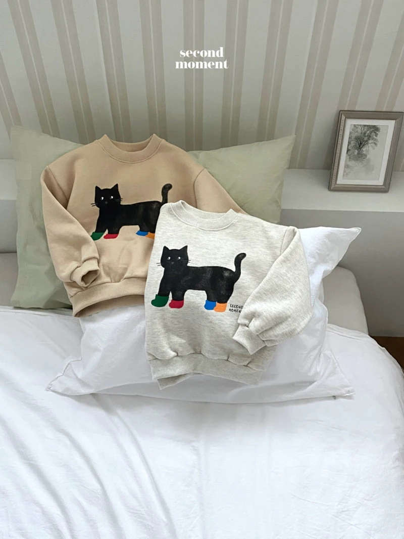 Second Moment - Korean Children Fashion - #childofig - Cat Sweatshirt - 5