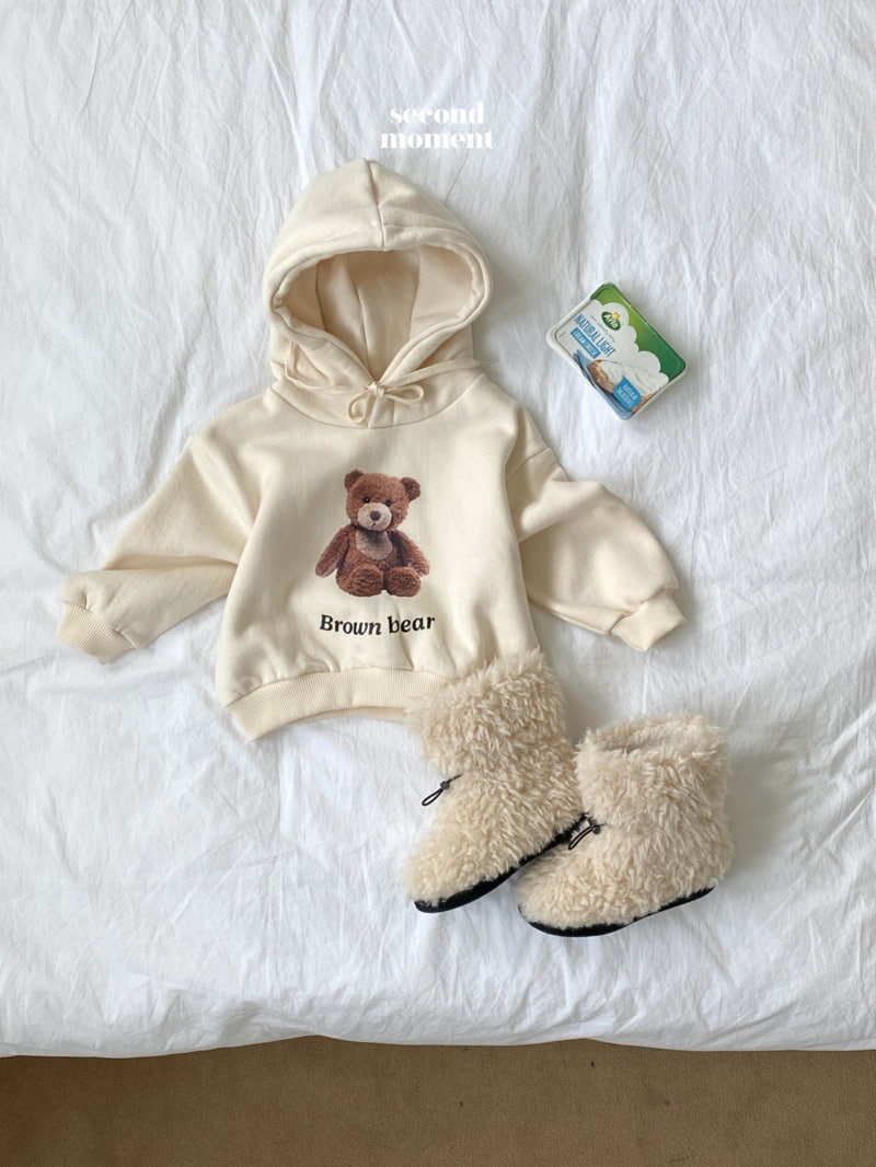 Second Moment - Korean Children Fashion - #kidsshorts - Brown Bear Hood Top - 3