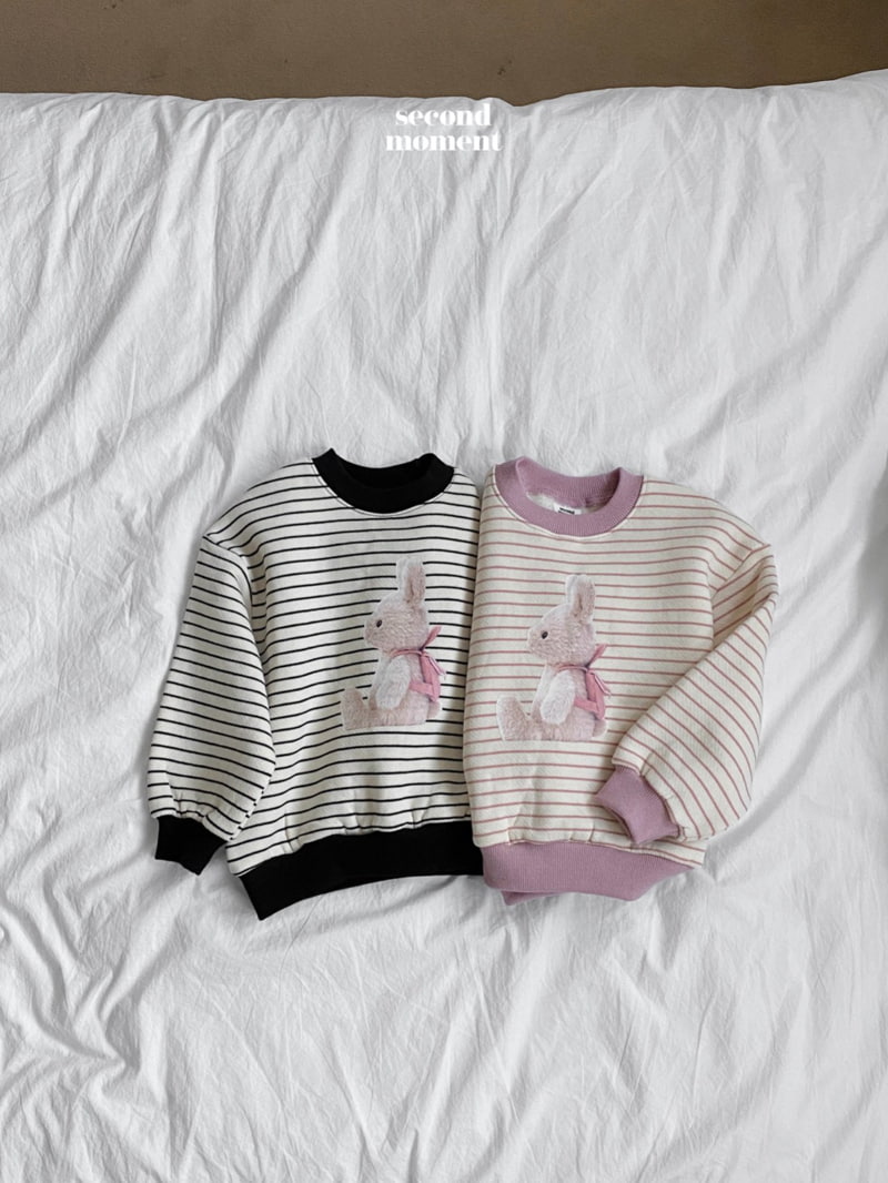 Second Moment - Korean Children Fashion - #kidsstore - Striped Rabbit Sweatshirt