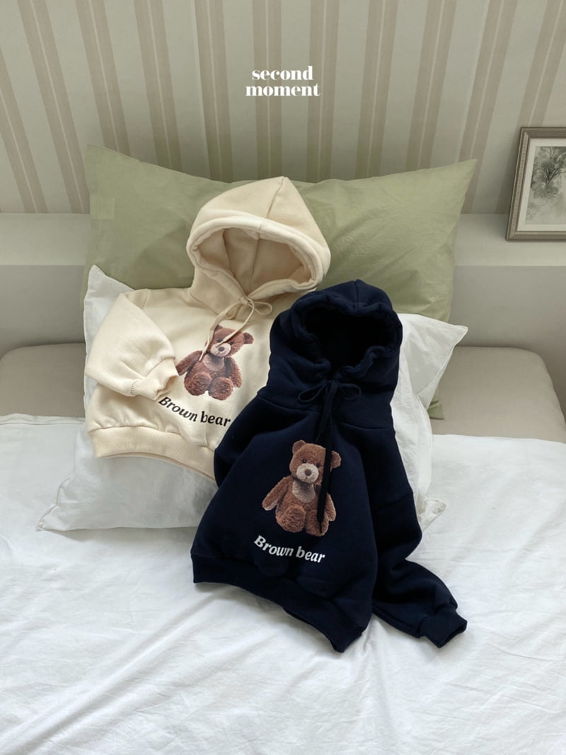 Second Moment - Korean Children Fashion - #kidsshorts - Brown Bear Hood Top - 4