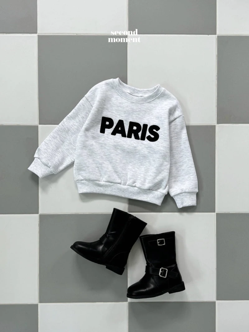 Second Moment - Korean Children Fashion - #kidsstore - Paris Embroidery Sweatshirt - 2