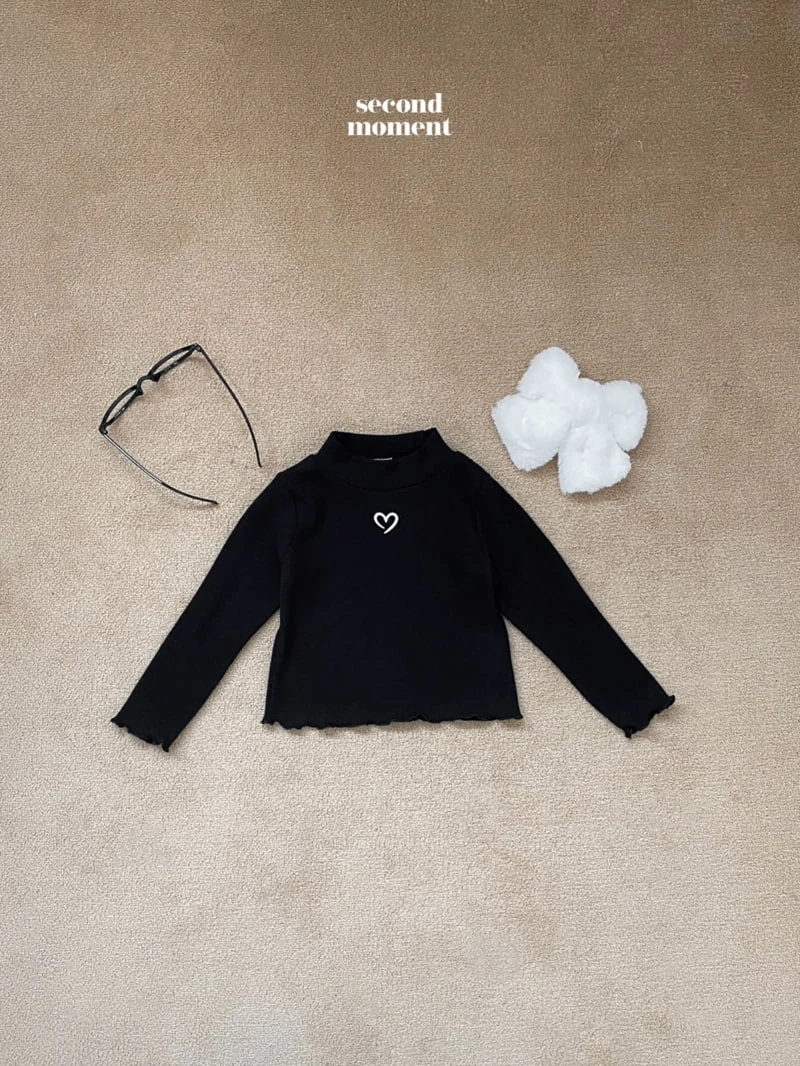 Second Moment - Korean Children Fashion - #littlefashionista - Heart Turtleneck Tee - 2