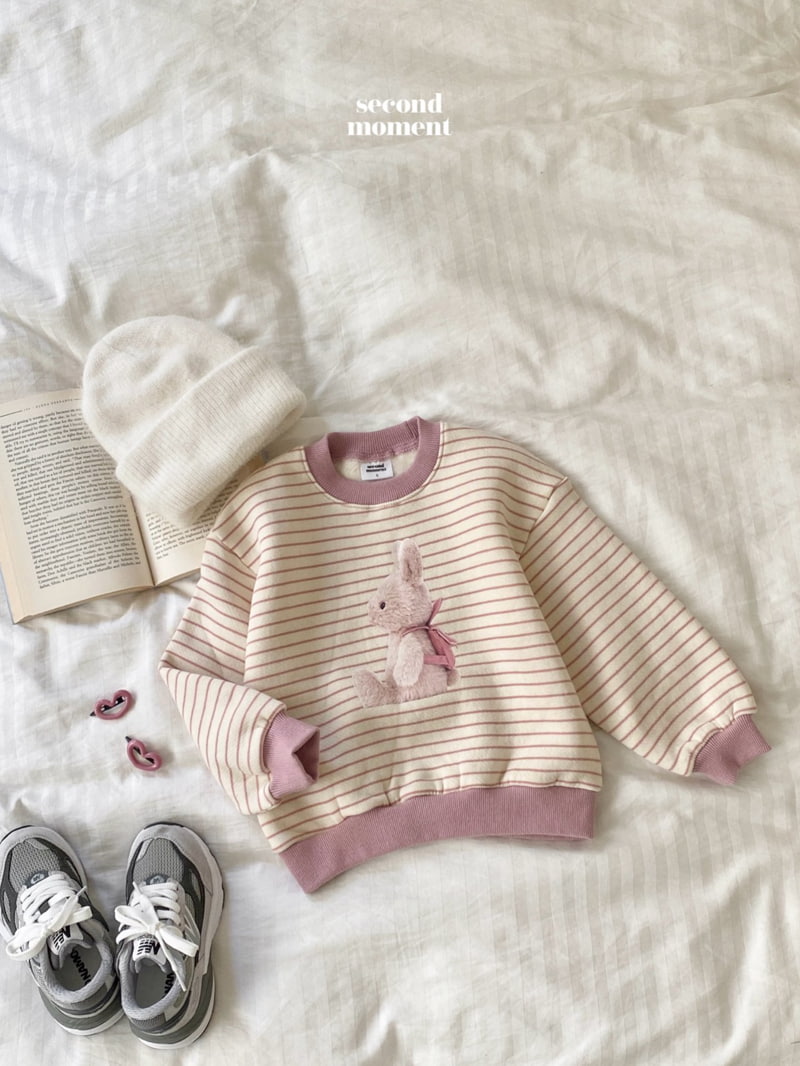 Second Moment - Korean Children Fashion - #Kfashion4kids - Striped Rabbit Sweatshirt - 4