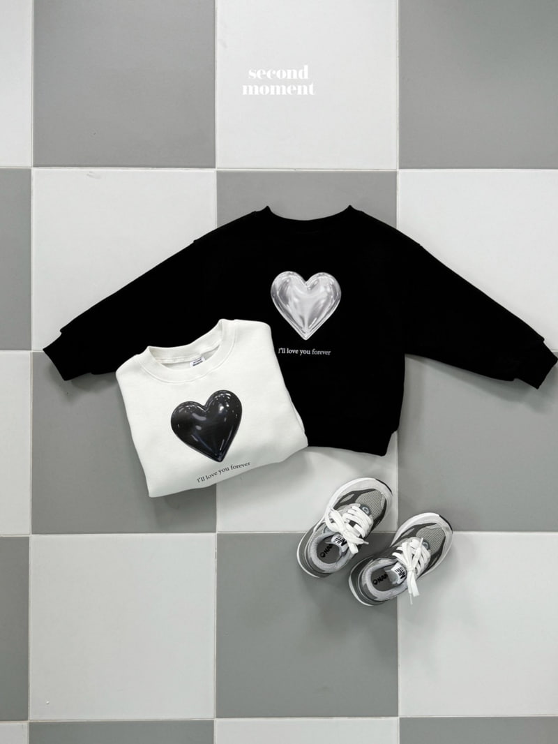 Second Moment - Korean Children Fashion - #magicofchildhood - Glossy Heart Sweatshirt