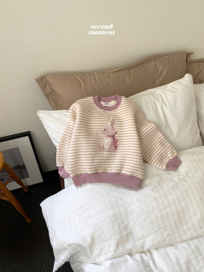 Second Moment - Korean Children Fashion - #minifashionista - Striped Rabbit Sweatshirt - 6