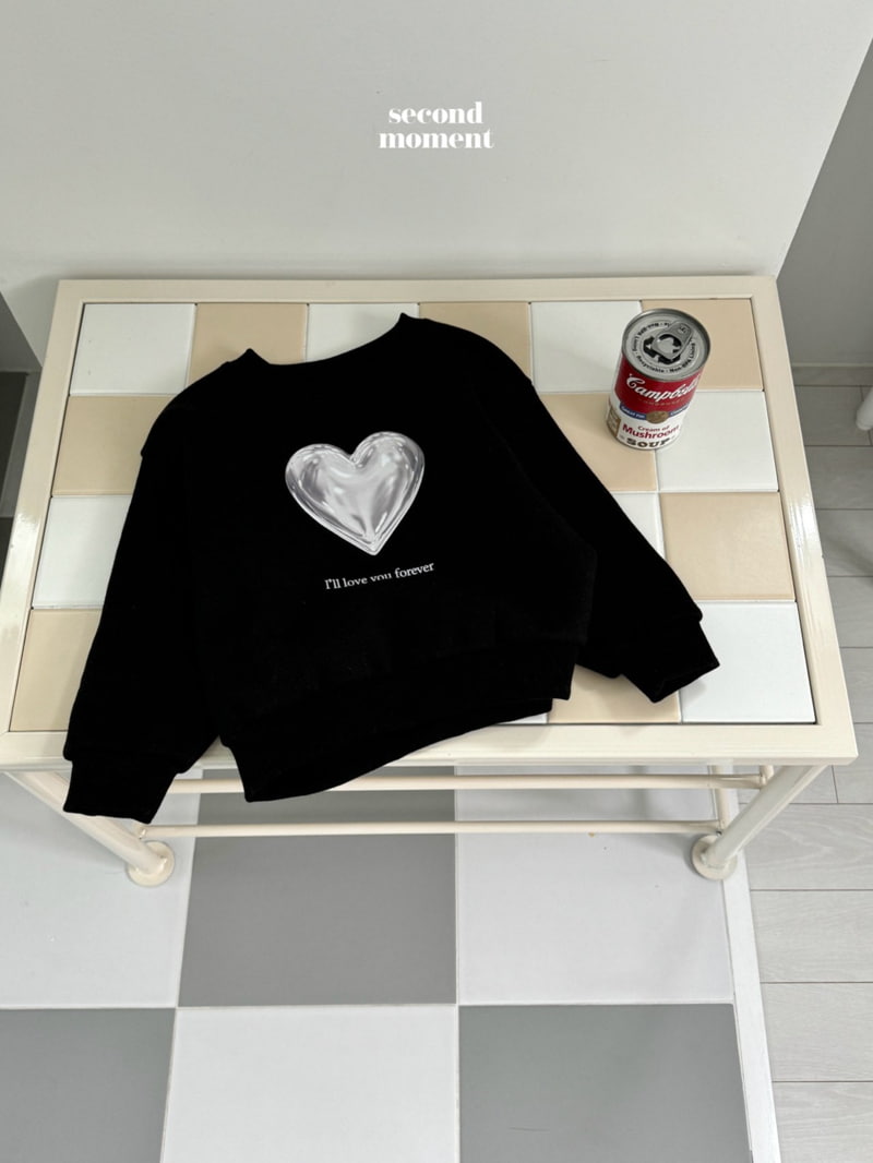 Second Moment - Korean Children Fashion - #minifashionista - Glossy Heart Sweatshirt - 2