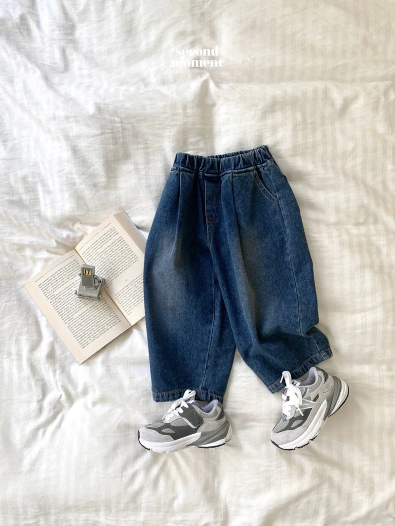 Second Moment - Korean Children Fashion - #toddlerclothing - Wrinkled Denim Pants - 4