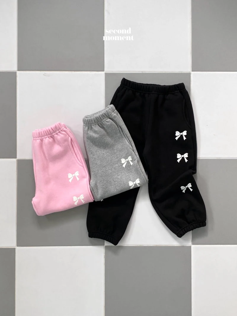 Second Moment - Korean Children Fashion - #stylishchildhood - Ribbon Jogger Pants - 2