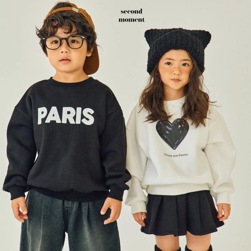 Second Moment - Korean Children Fashion - #stylishchildhood - Paris Embroidery Sweatshirt - 11