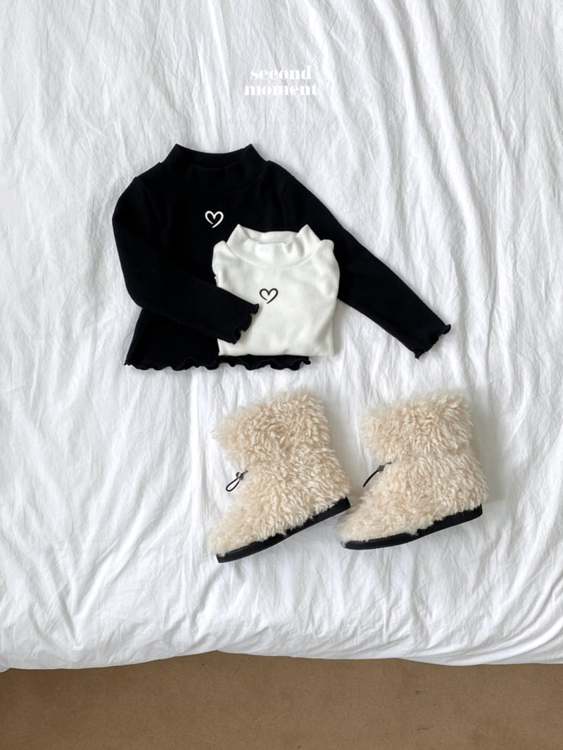 Second Moment - Korean Children Fashion - #toddlerclothing - Heart Turtleneck Tee - 7