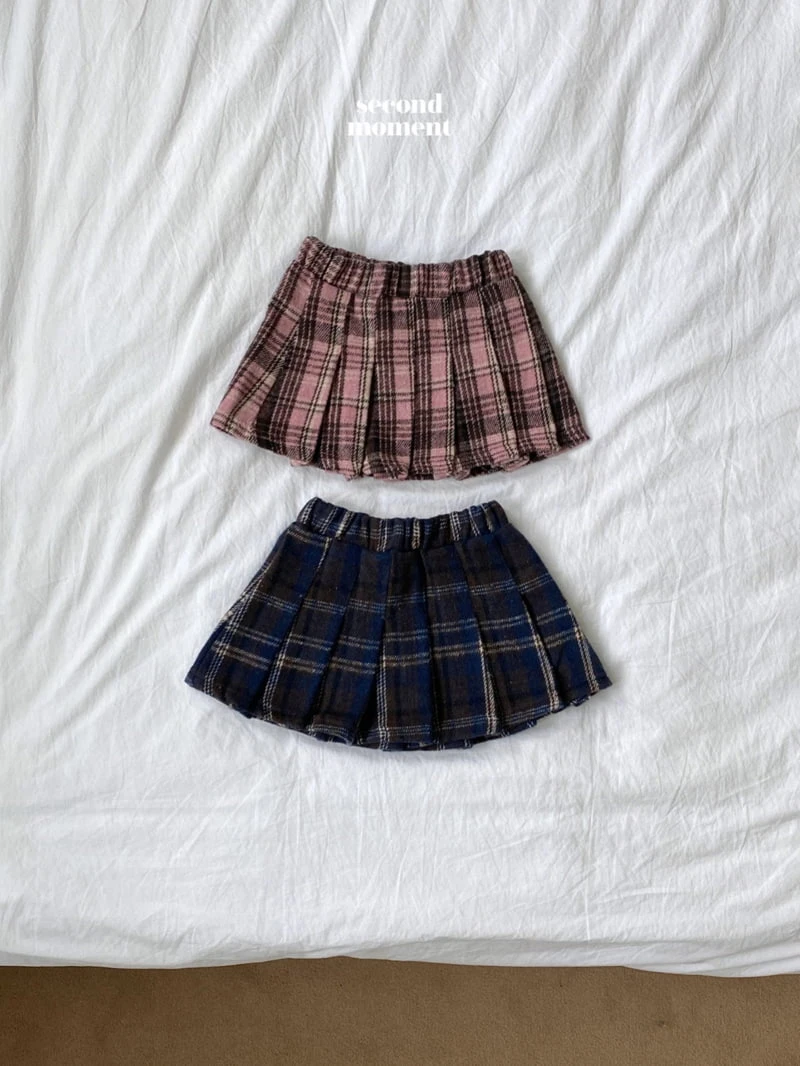 Second Moment - Korean Children Fashion - #todddlerfashion - Check Pleated Skirt - 4