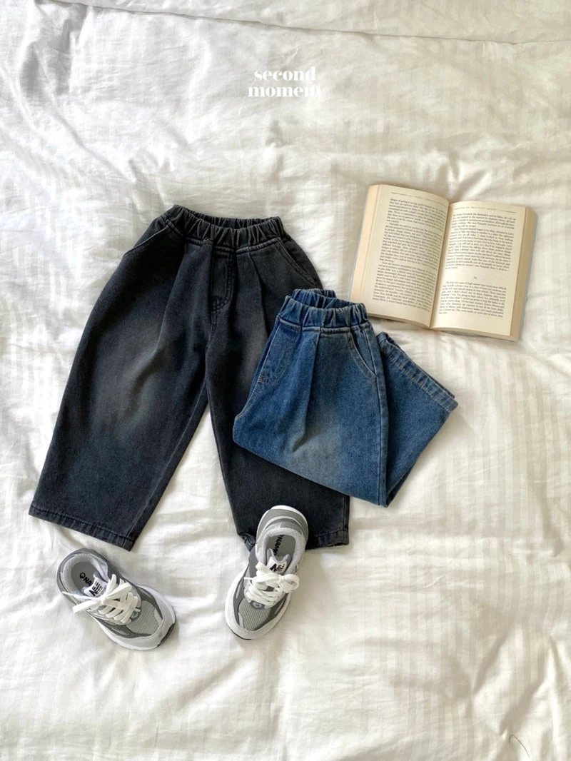 Second Moment - Korean Children Fashion - #toddlerclothing - Wrinkled Denim Pants - 3