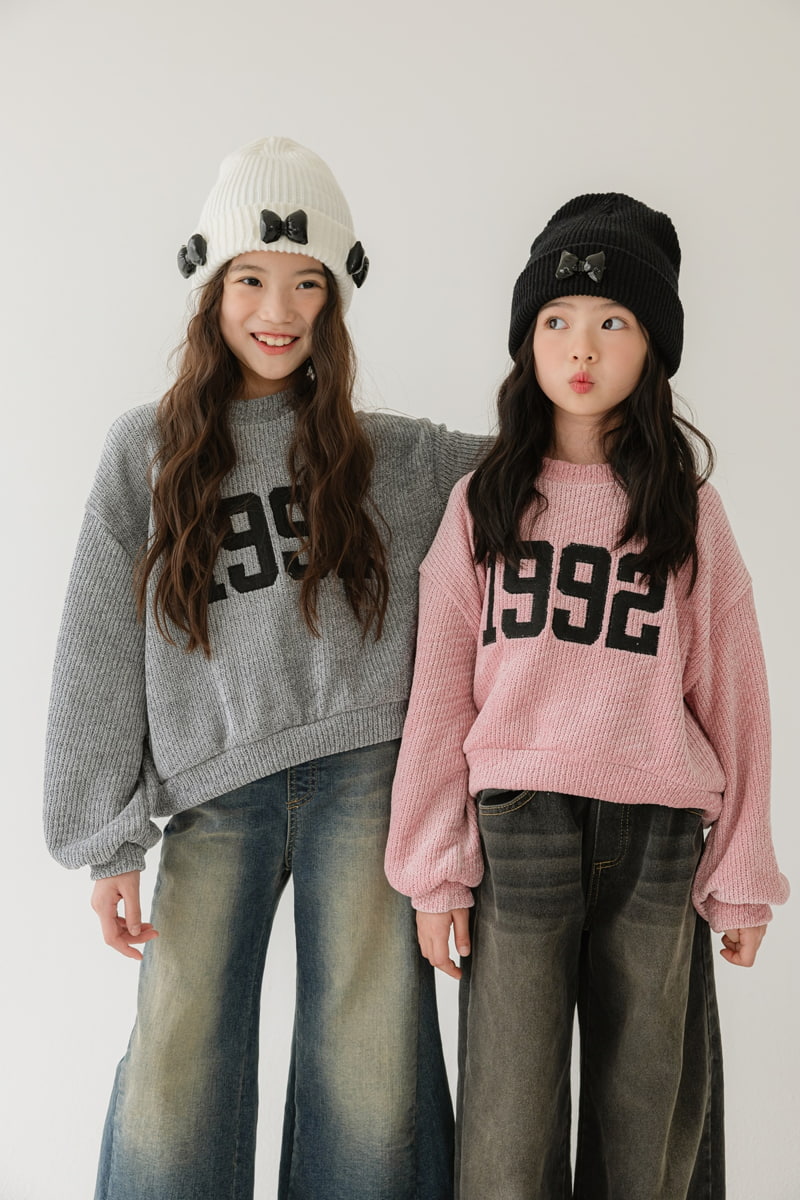 Sm2 - Korean Children Fashion - #Kfashion4kids - 1992 Number Knit Top