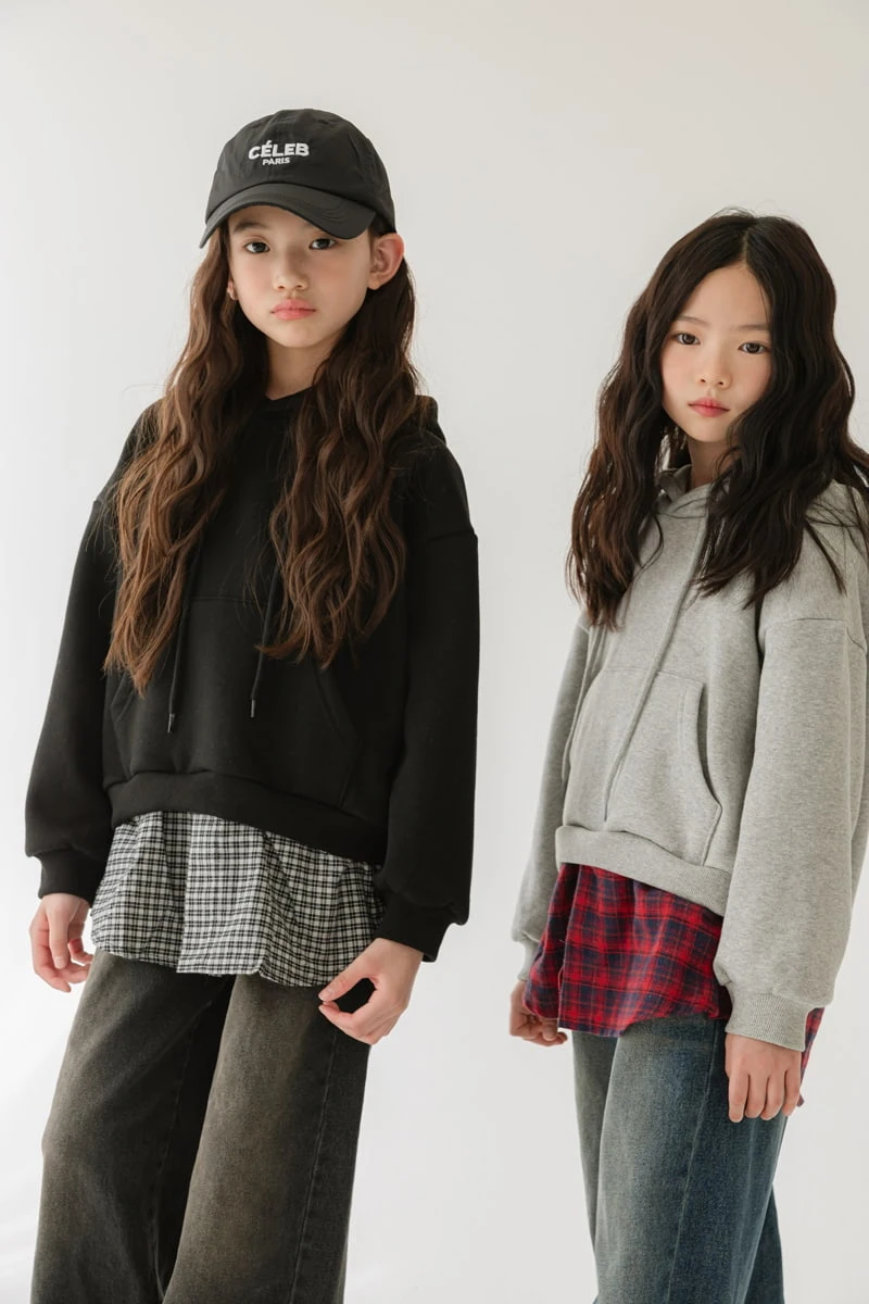 Sm2 - Korean Children Fashion - #prettylittlegirls - Eyelet Check Fleece Hood Top - 11