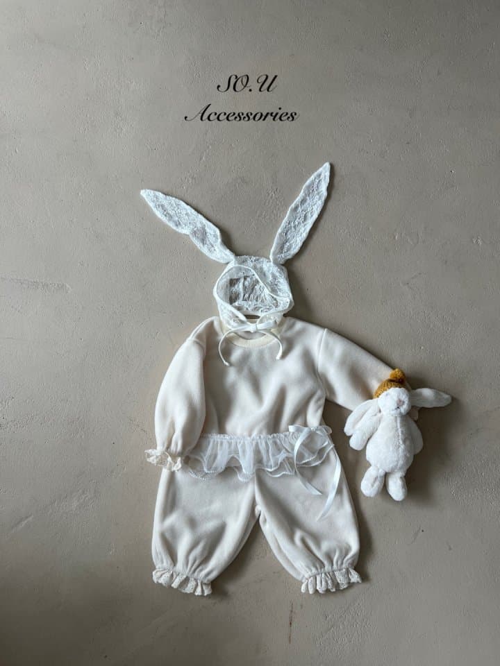 So U - Korean Baby Fashion - #babygirlfashion - Rabbit Lace Bonnet - 7