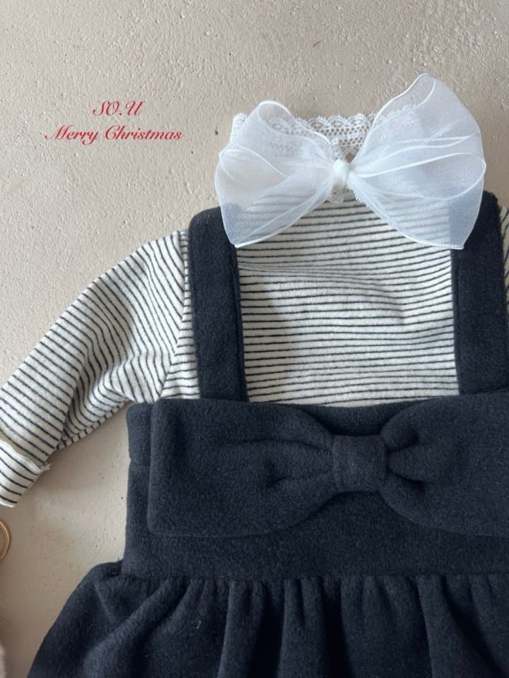 So U - Korean Baby Fashion - #babyoutfit - Stripe Flattering Tee - 3