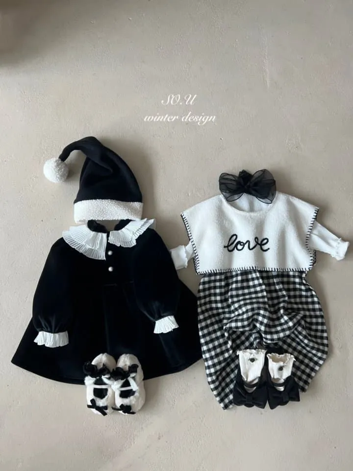 So U - Korean Baby Fashion - #babyoutfit - Pleated Collar Winter Dress - 7