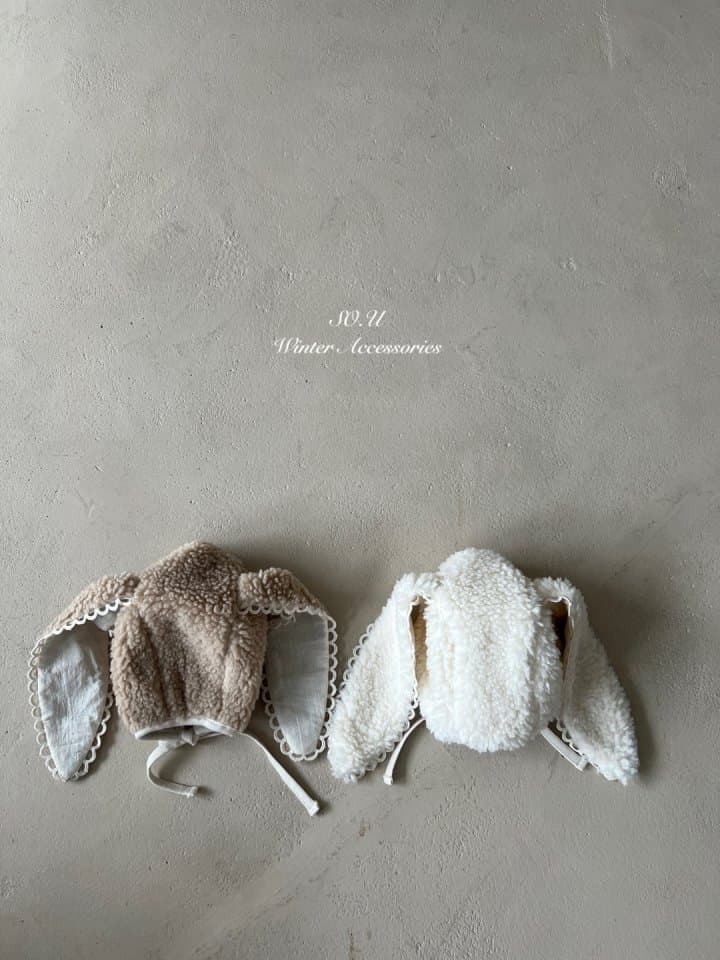 So U - Korean Baby Fashion - #onlinebabyshop - Rabbit Fleece Bonnet