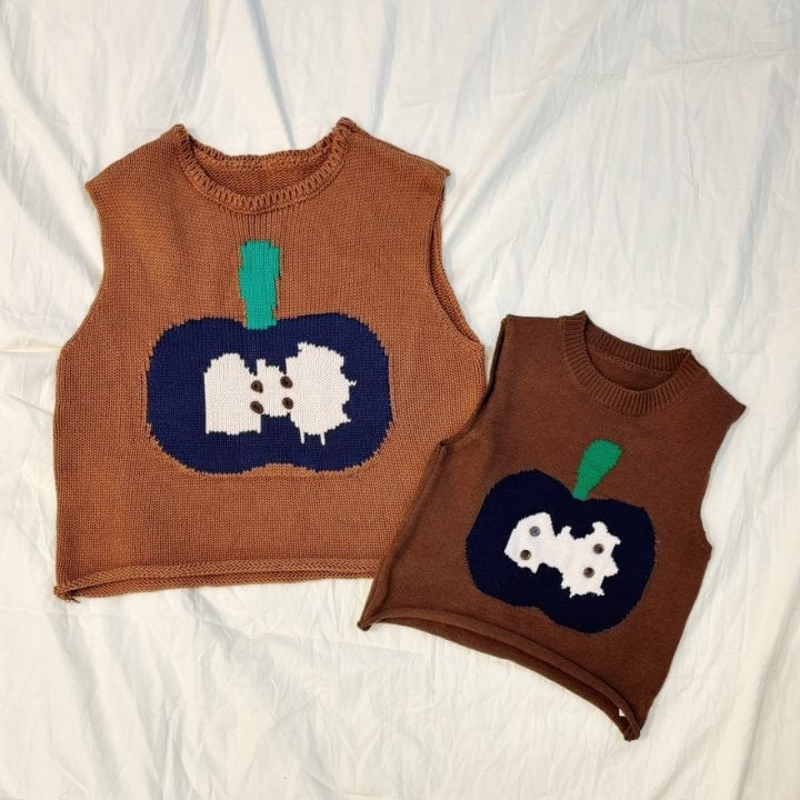 T.j - Korean Children Fashion - #kidsstore - Apple Knit Vest - 2