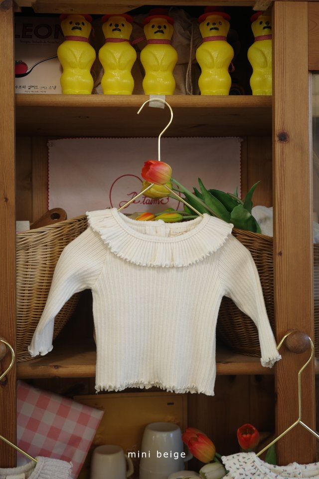 The Beige - Korean Baby Fashion - #babyboutiqueclothing - Rib Frill Slim Tee - 4