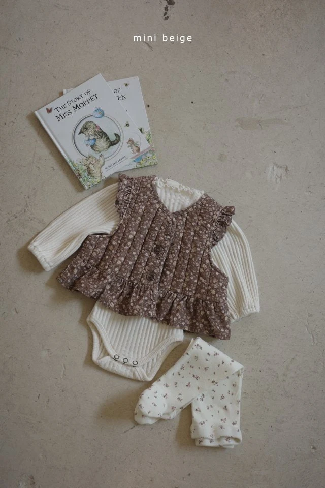 The Beige - Korean Baby Fashion - #babygirlfashion - Wave Slim Romper - 4