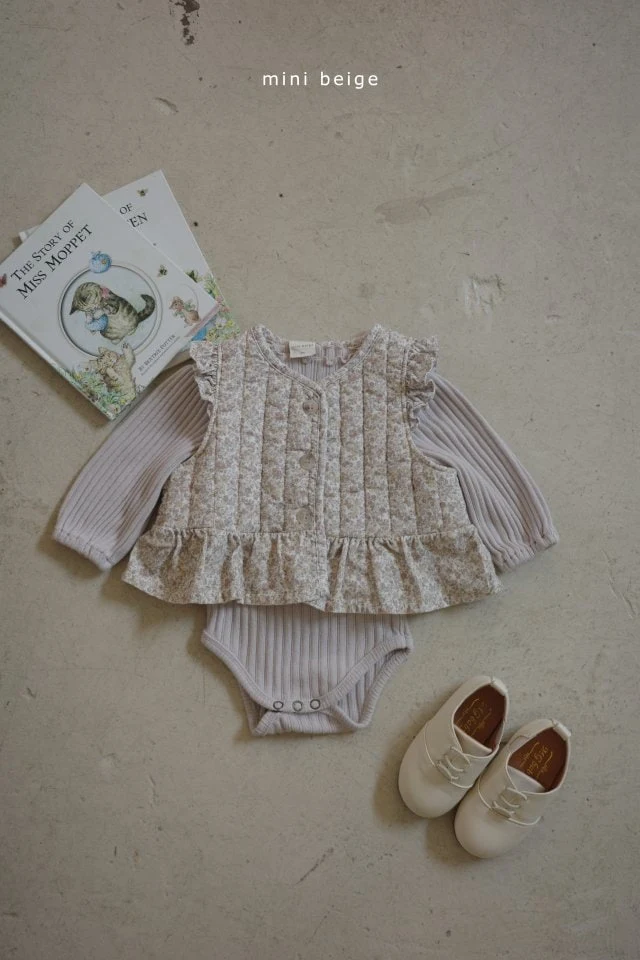 The Beige - Korean Baby Fashion - #babyoninstagram - Wave Slim Romper - 5