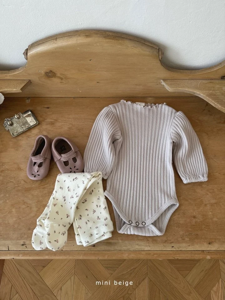 The Beige - Korean Baby Fashion - #babyootd - Wave Slim Romper - 6