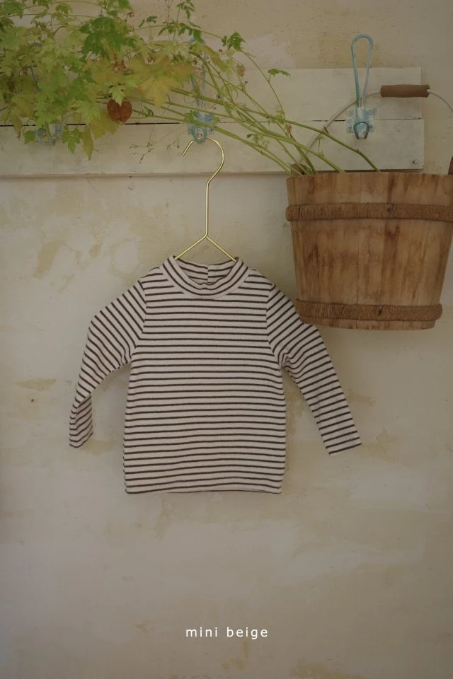 The Beige - Korean Baby Fashion - #babyootd - Stripe Turtleneck Tee - 2