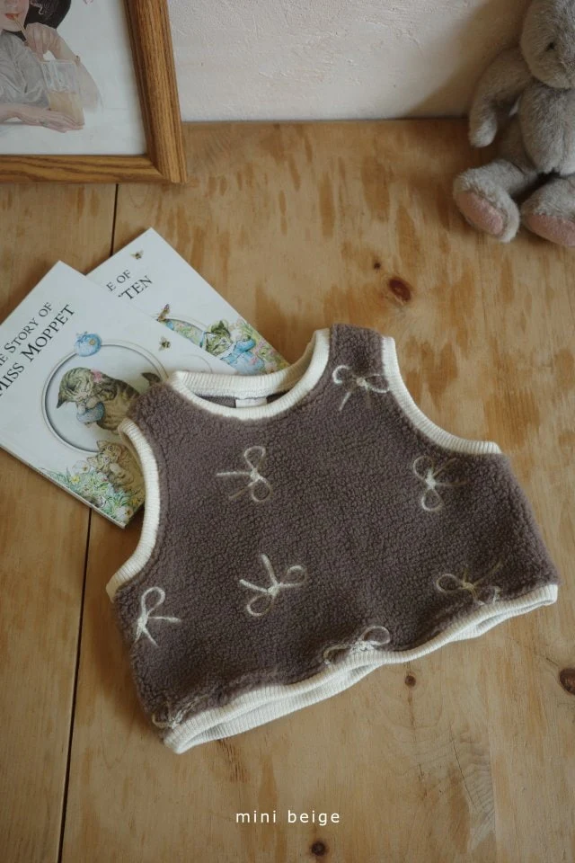 The Beige - Korean Baby Fashion - #babyoutfit - Ribbon Dumble Vest