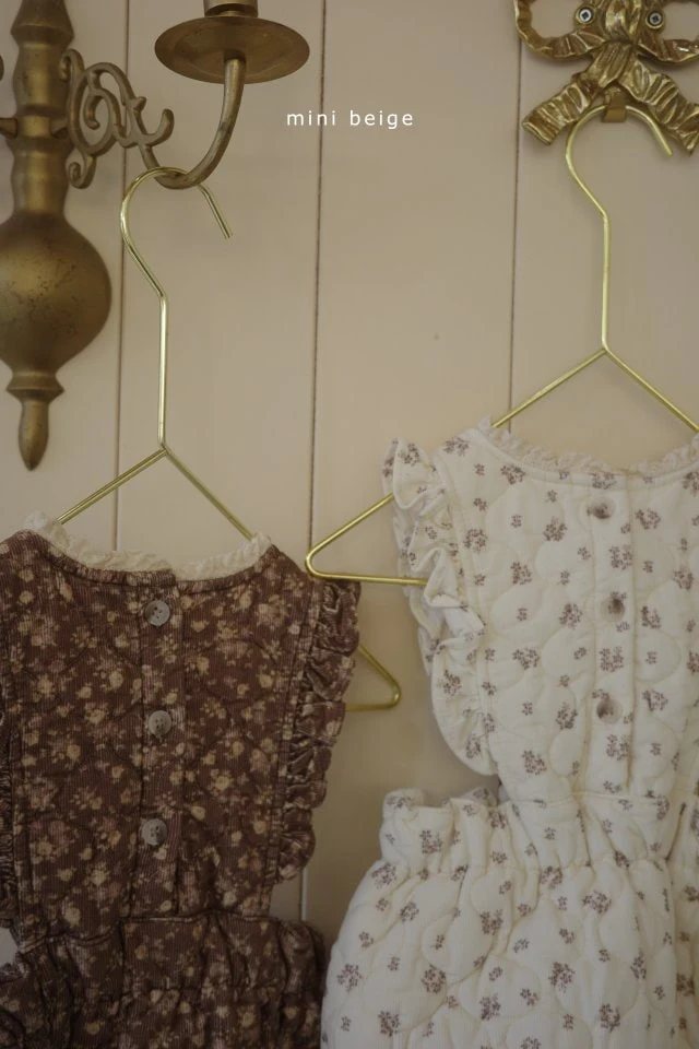 The Beige - Korean Baby Fashion - #babyootd - Lace Quilting Bodysuit - 4