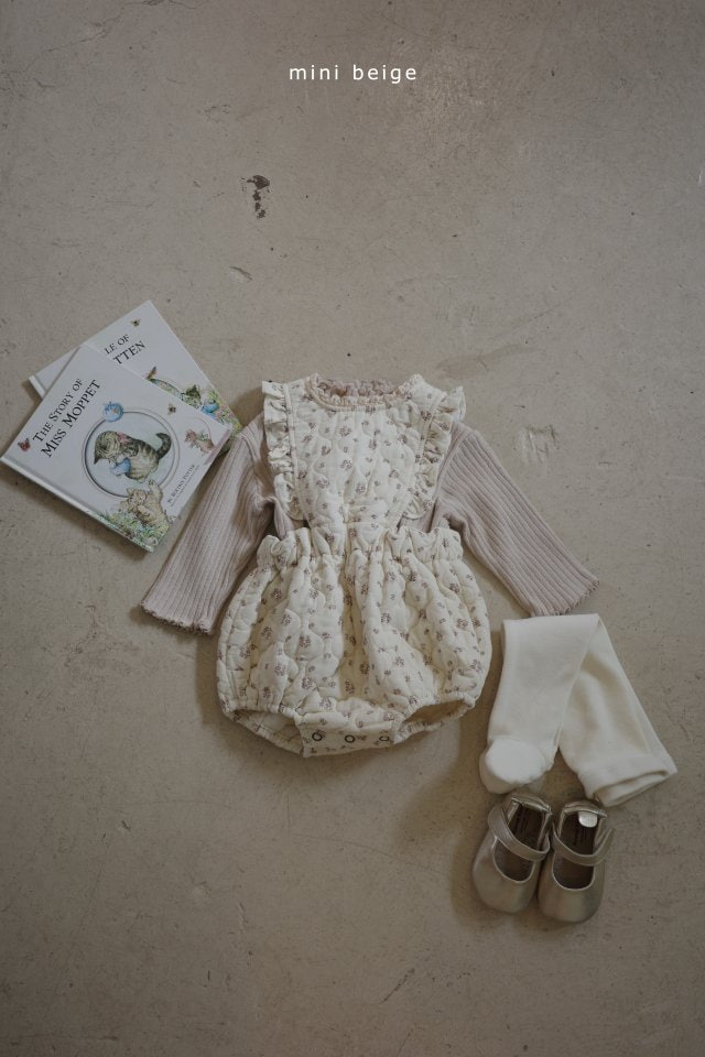 The Beige - Korean Baby Fashion - #babyoutfit - Lace Quilting Bodysuit - 5