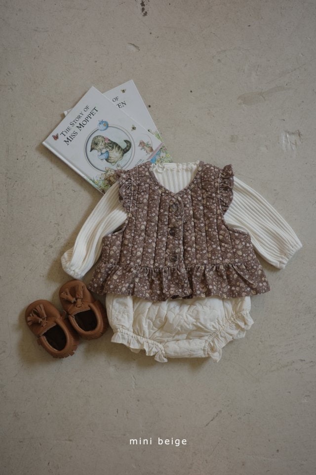 The Beige - Korean Baby Fashion - #babyoutfit - Quilting Frill Bloomer - 7