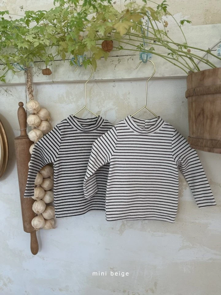 The Beige - Korean Baby Fashion - #babyoutfit - Stripe Turtleneck Tee - 3