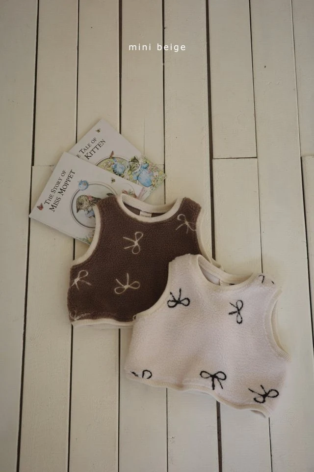 The Beige - Korean Baby Fashion - #babywear - Ribbon Dumble Vest - 4