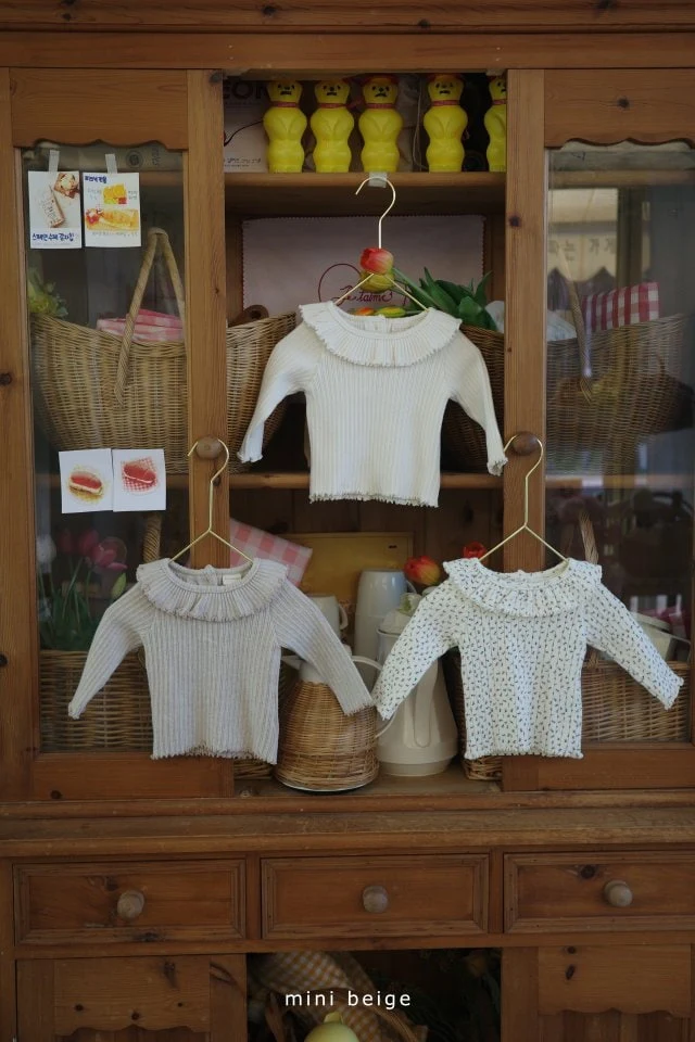 The Beige - Korean Baby Fashion - #smilingbaby - Rib Frill Slim Tee