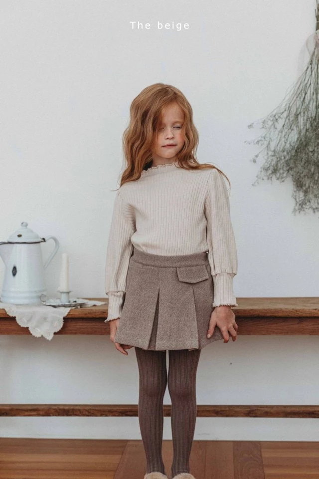 The Beige - Korean Children Fashion - #designkidswear - Slim Half Turtleneck Tee