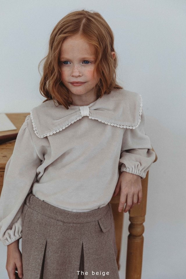 The Beige - Korean Children Fashion - #magicofchildhood - Veloure Ribbon Tee - 4