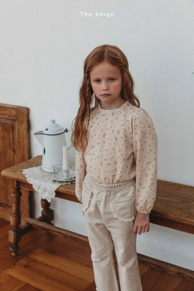 The Beige - Korean Children Fashion - #todddlerfashion - Lace Fleece Tee - 7