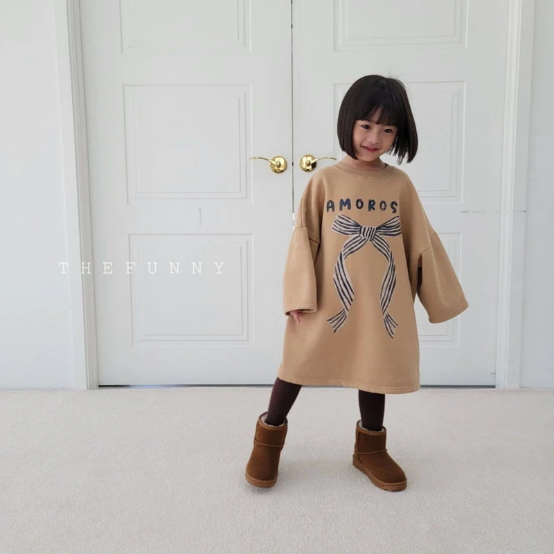 The Funny - Korean Children Fashion - #Kfashion4kids - Amore Ribbon Fleece One-piece - 3